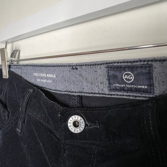 AG Adriano Goldschmied The Stevie Slim Straight Ankle Navy Corduroy 28 - Picture 3 of 7